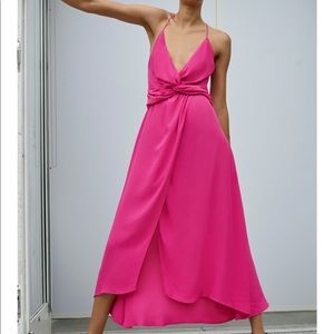 Zara Midi Dress with Straps - fuscia, light and airy material, never worn